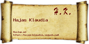 Hajas Klaudia névjegykártya